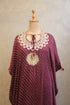 Wine Handwork Bandhej Kaftan